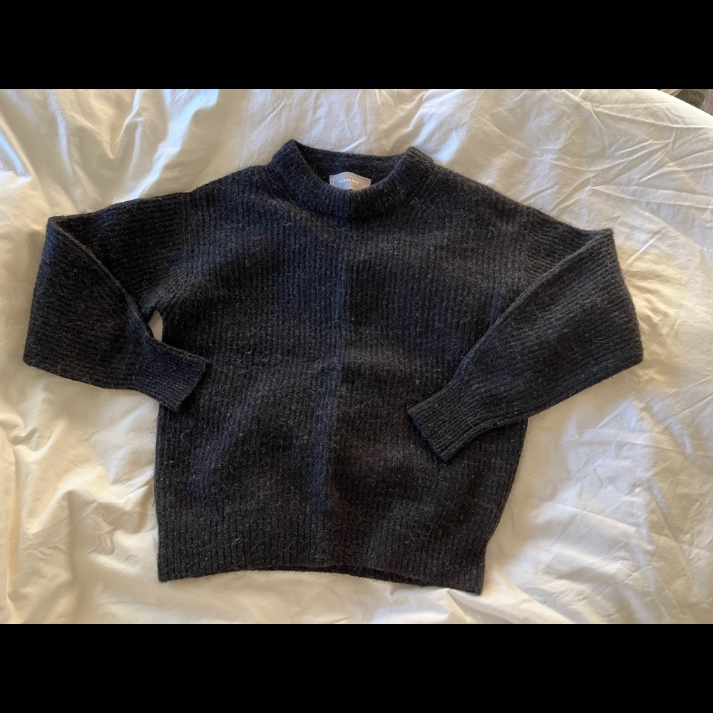 Everlane The Alpaca Crew in Heathers Black